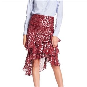 Veronica Beard Blake Silk Ruffled Skirt - Size 2